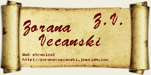Zorana Večanski vizit kartica